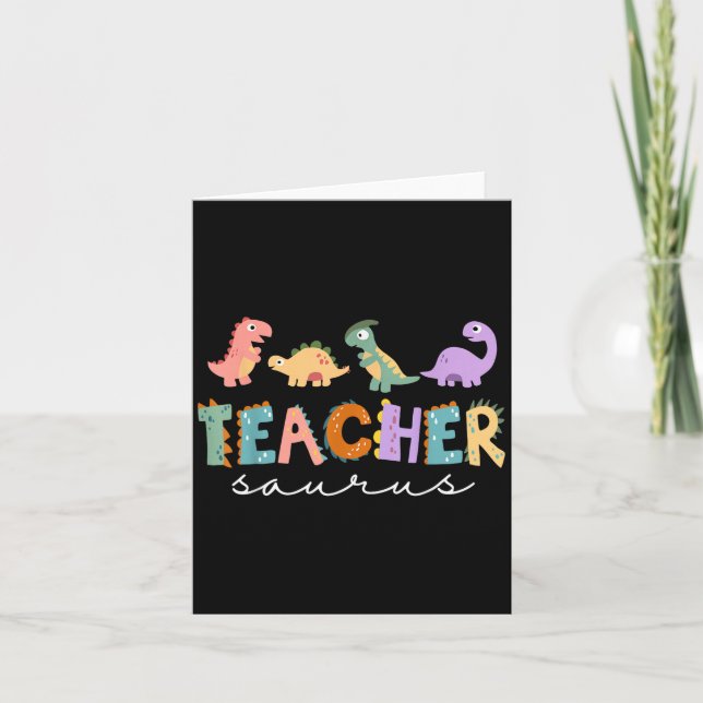 Carte Professeur de dinosaures pour femmes Teachersaurus (Devant)