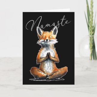 Carte Professeur de Fox Power Yoga Humour animal Namaste