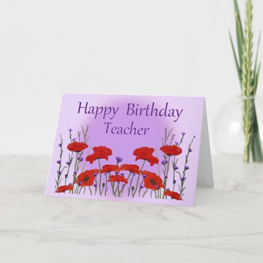 Carte Professeur De Joyeux Anniversaire Champ Des Zazzle Ca