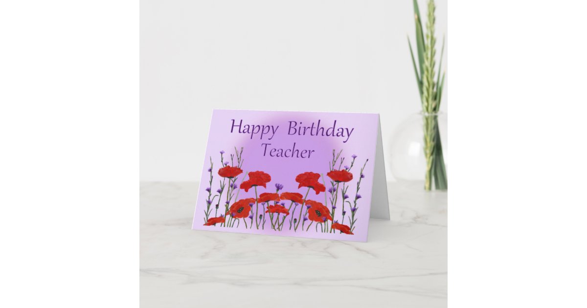 Carte Professeur De Joyeux Anniversaire Champ Des Zazzle Ca