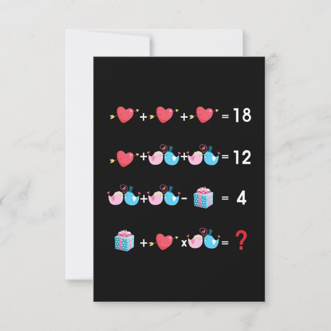 Carte Professeur de mathématiques Valentine (Devant)