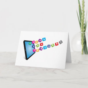 Carte professeur de Merci - mots de tablette