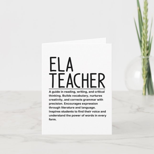 Carte Professeur Ela (Devant)