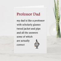 Professeur Papa - un poème de Fête des pères amusa