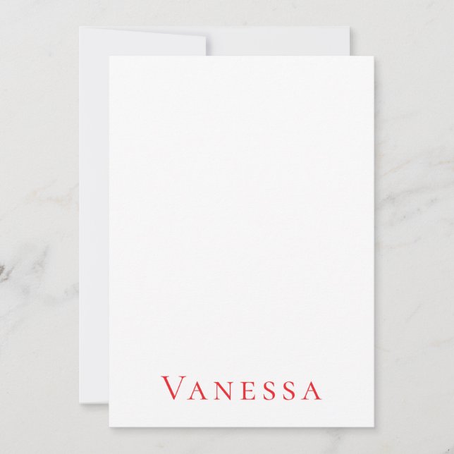 Carte Professional classical font own name custom red (Devant)