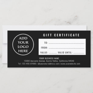 Carte Professional Simple Logo Boutique Certificat cadea