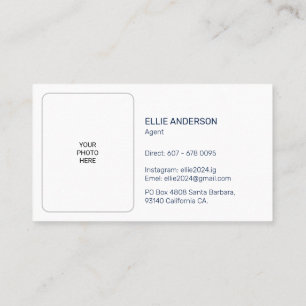 Carte Professionnelle Agent Avec Photo Personnalis