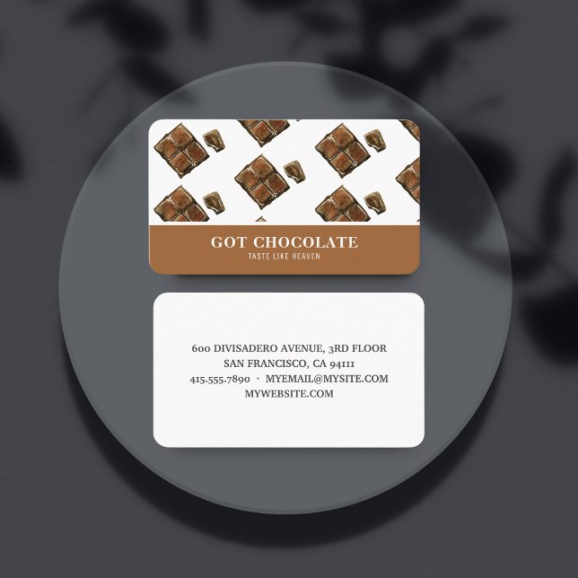 Carte professionnelle Brown moderne au chocolat (Créateur téléchargé)