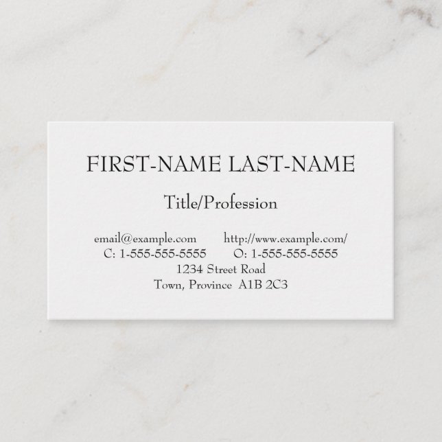Carte professionnelle de base de profil (Devant)