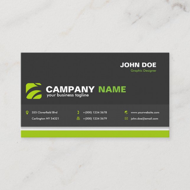 Carte professionnelle moderne à Dark Gray (Devant)