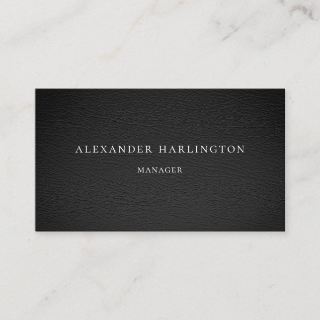 Carte professionnelle noire moderne. Homme simple (Devant)