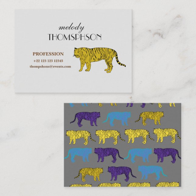Carte professionnelle personnalisée Tigers (Devant / Derrière)