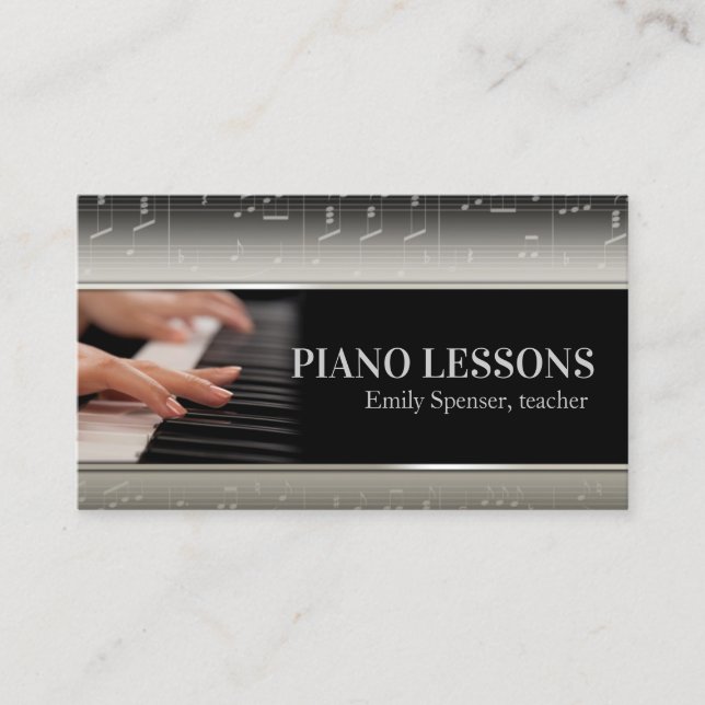Carte professionnelle pour professeur de musique d (Devant)