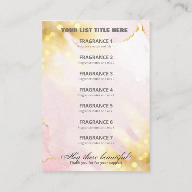 Carte professionnelle Shimmer Rose Gold (Dos)