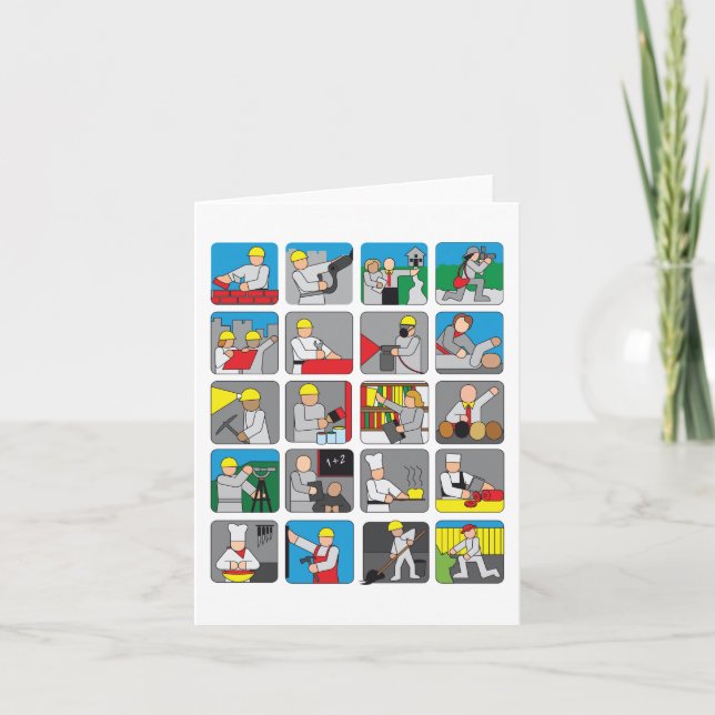 Carte Professions différentes (Devant)