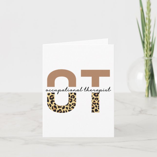 Carte Professithérapeute OT cheetah cadeaux (Devant)