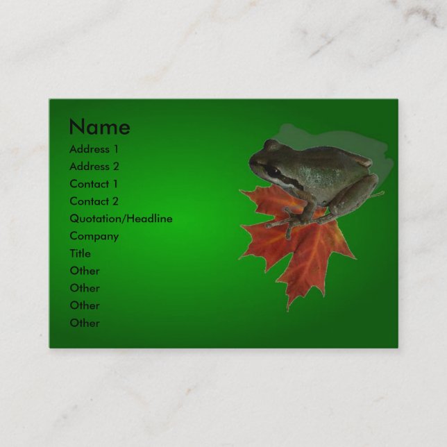 Carte profil de grenouille verte (Devant)