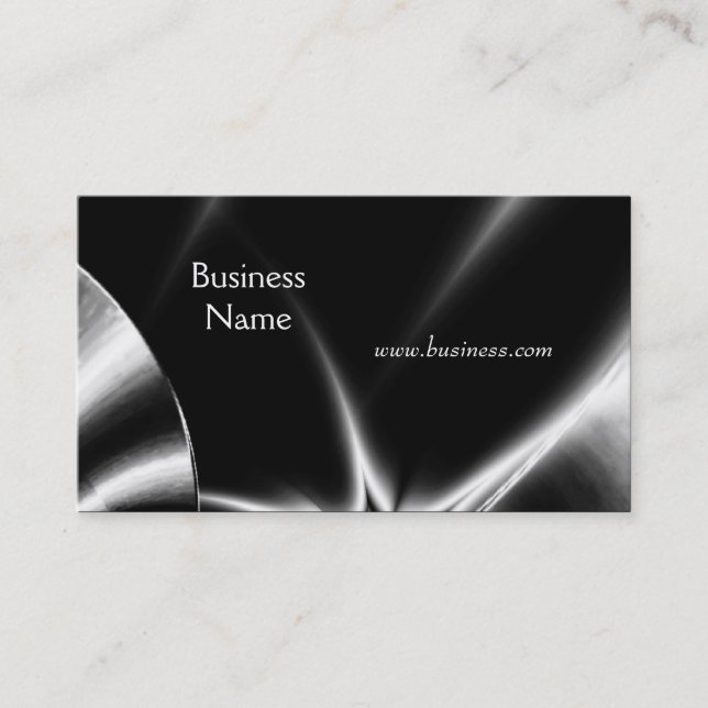 Carte Profil Entreprise Abstrait Argent Noir (Devant)