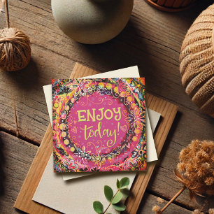 Carte Profitez Aujourd'Hui Plutôt Rose Floral Inspirivée