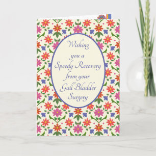 Carte Profitez de la Gall Bladder Surgery Card, Fleurs