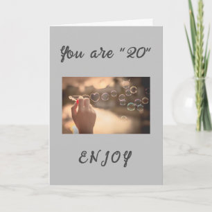 Carte **PROFITEZ DE VOTRE **20e** ANNIVERSAIRE! ! !** Ca