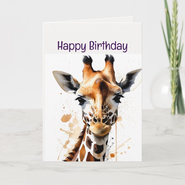 Carte Profitez de votre Anniversaire Giraffe animal sauv (Devant)