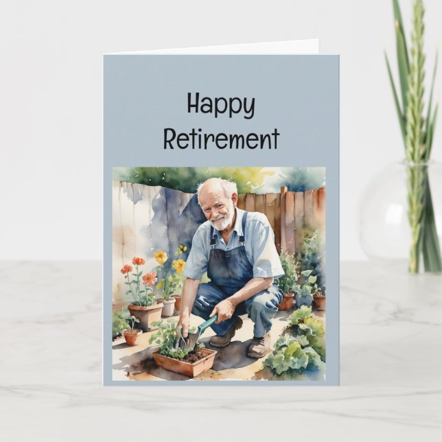 Carte Profitez de votre retraite Jardin de jardinage (Devant)
