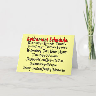 Carte "Programme de retraite" Dons amusants