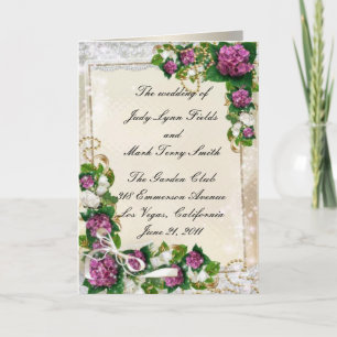 Carte Programme Purple Hydrangea Et Dentelle