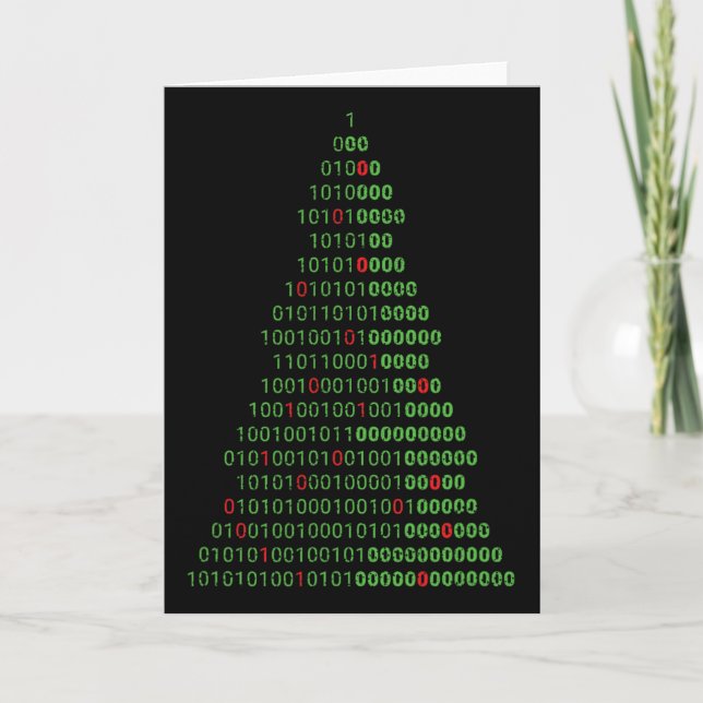 Carte Programmeurs Informatiques Binary Christmas Tree E (Devant)