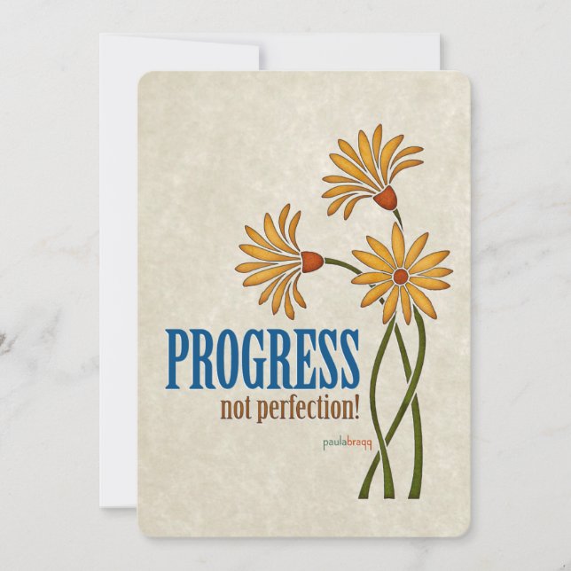 Carte Progrès, pas perfection ! (devis de récupération) (Devant)