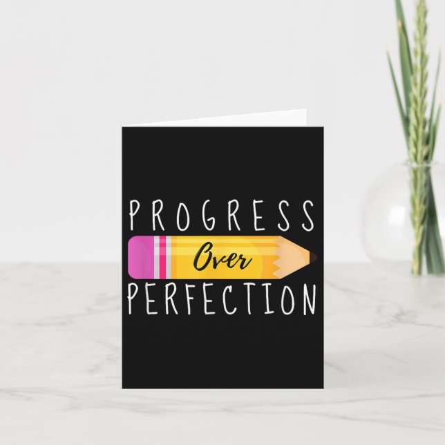 Carte Progress Over Perfection Motivational Back To Scho (Devant)