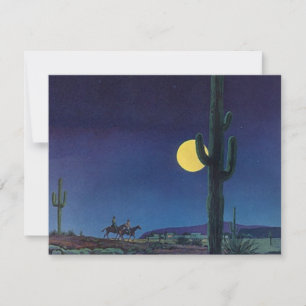 Carte Promenade au clair de lune sous les saguaros du su