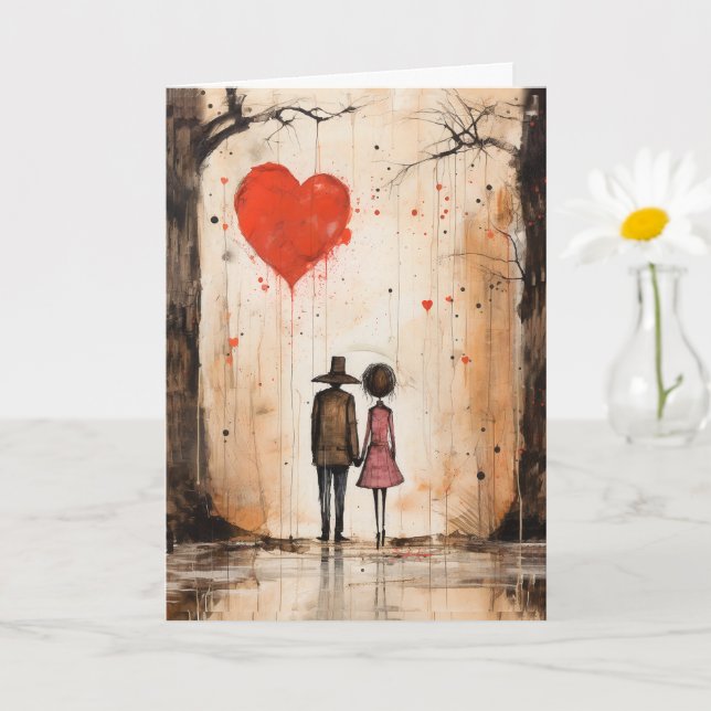 Carte Promenade d'amour enchantée Saint Valentin (Petite plante)
