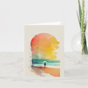 Carte Promenade dans les Waves Abstrait Beach Art