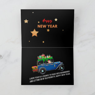 Carte Promenade festive vers une nouvelle année joyeuse