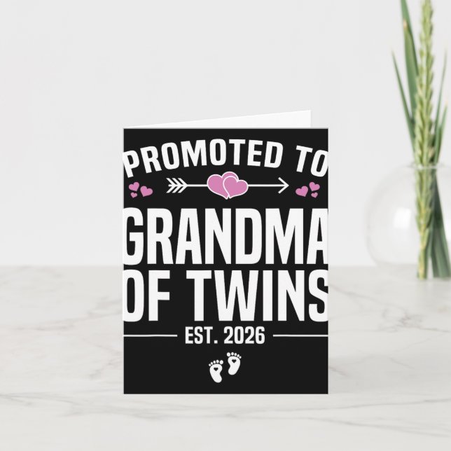 Carte Promoted To Grandma Of Twins 2026 New Grandma Moth (Devant)