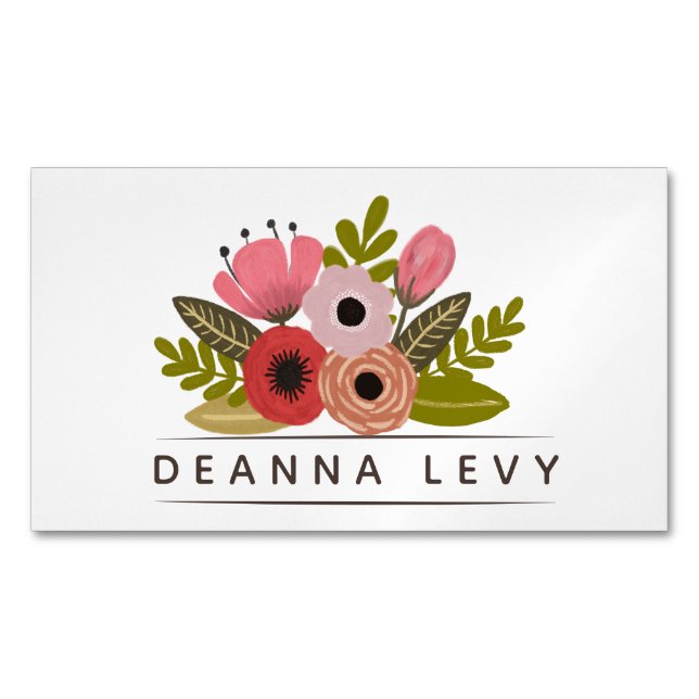 Carte promotionnelle d'affaires de bouquet floral (devant)