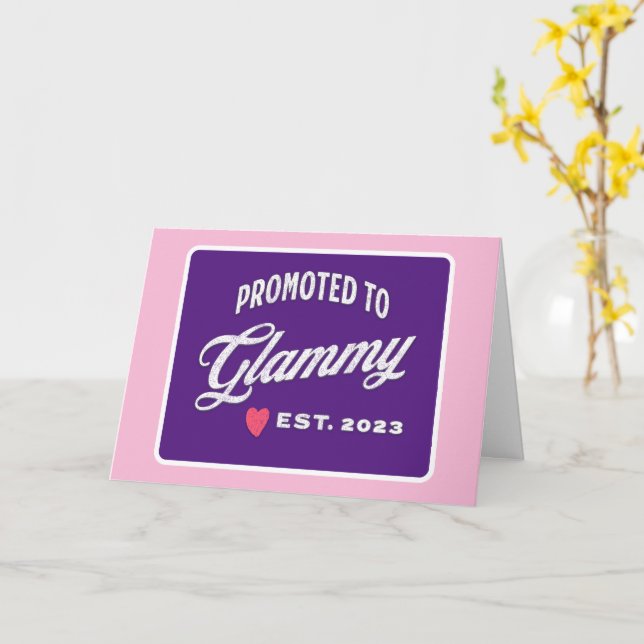 Carte Promu À Glammy Est. 2023 Pour Nouvelle Grand-Mère (Fleur jaune)