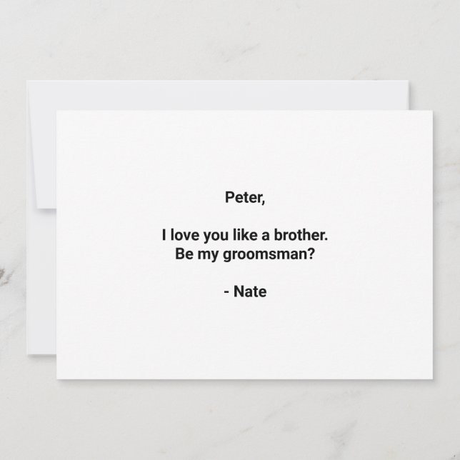 Carte Proposition de Groomsman Bière Gratuite (Dos)