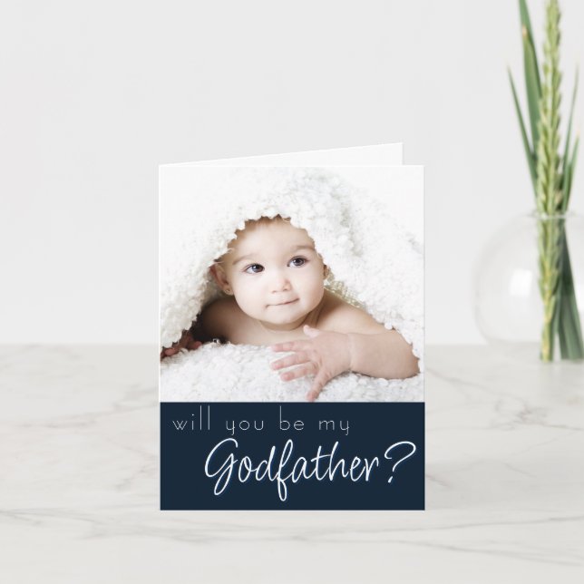 Carte Proposition de parrain | Navy Blue 2 Photo Seras-t (Devant)