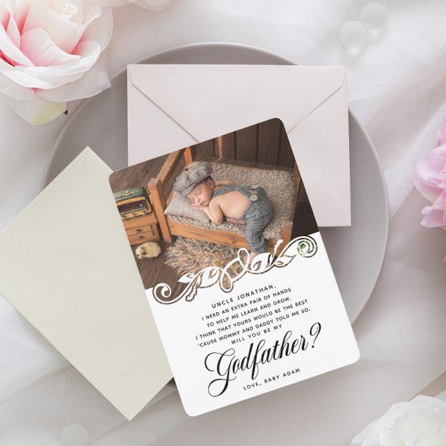 Carte Proposition de photo élégante du parrain (Créateur téléchargé)
