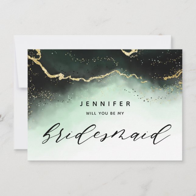 Carte Proposition d'Ethereal Mist Ombre Emerald Bridesma (Devant)