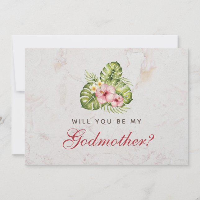 Carte Proposition Godmère Feuilles tropicaux Hibiscus fl (Devant)
