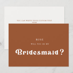 Carte Proposition Rétro Terracotta Bridesmaiers