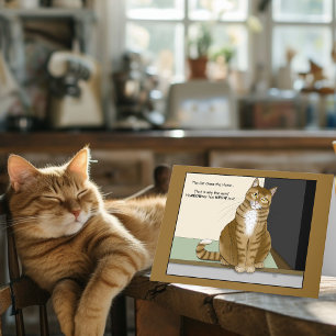 Carte Propriétaire Chat Tigré Orange Drôle de Chat