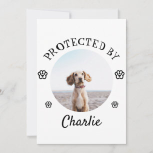 Carte Protégé par un chien - Motif d'empreinte de patte