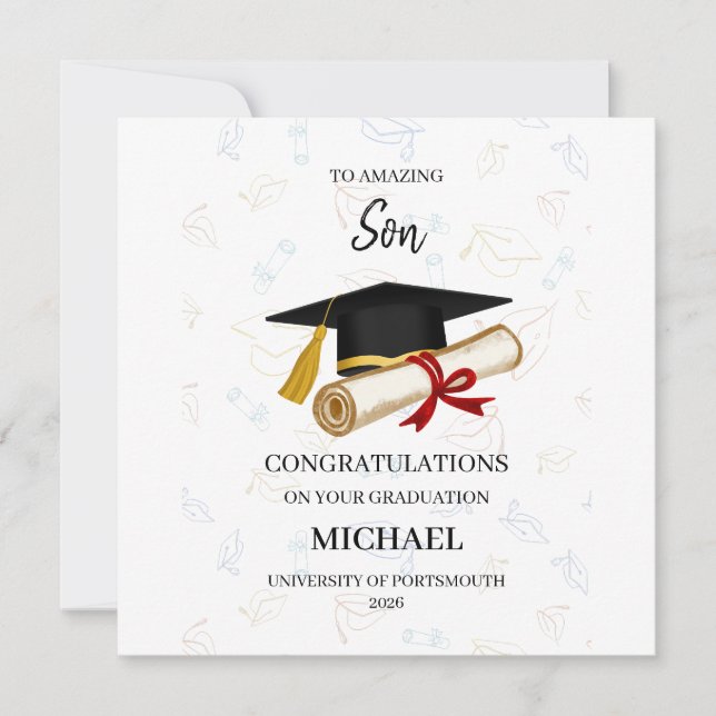 Carte Proud Son Graduation Personalized (Devant)