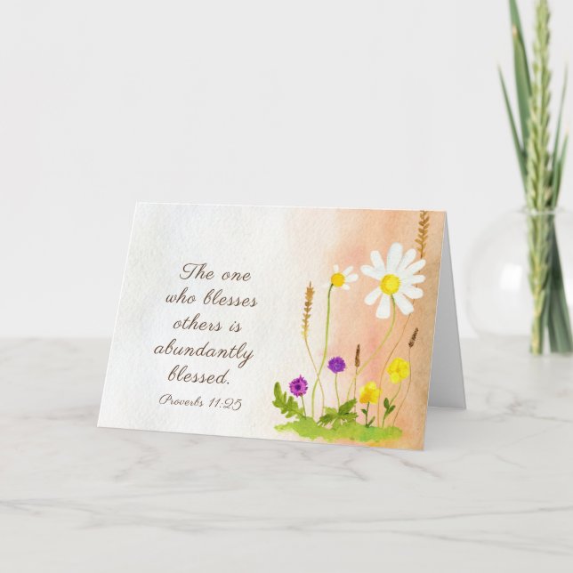 Carte Proverbes 11:25 Celui qui bénit les autres est bén (Devant)