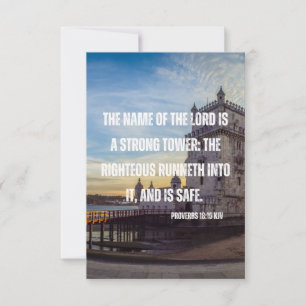 Carte Proverbes 18:10 Bible Écriture Verse Flat Salutati